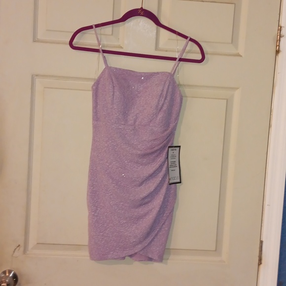Crystal Doll Semi Formal Jrs SZ 3 Lilac Sparkle Dress Nwt - Picture 1 of 8